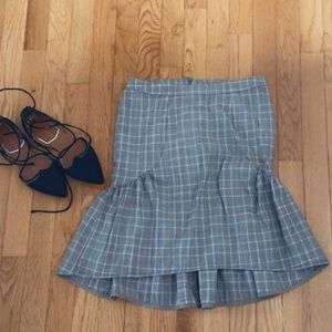 Flare mermaid plaid skirt